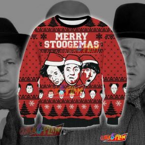3 Stooges 3D Print Ugly Christmas Sweatshirt