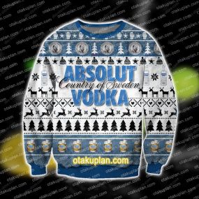 3D All Over Print Absolut Vodka Ugly Christmas Sweatshirt