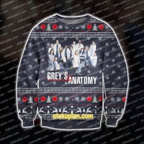 3D All Over Print Knitting Pattern Grey's Anatomy Ugly Christmas Sweatshirt