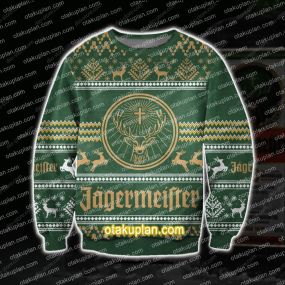 3D All Over Print Knitting Pattern Jagermeister Ugly Christmas Sweatshirt