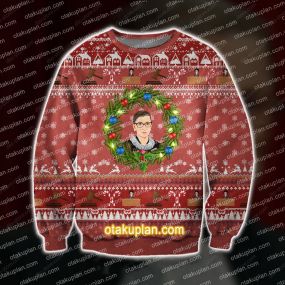 3D All Over Print Knitting Pattern Ruth Bader Ginsburg Ugly Christmas Sweatshirt