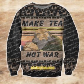 3D Knitting Pattern Make Tea Not War Ugly Christmas Sweatshirt