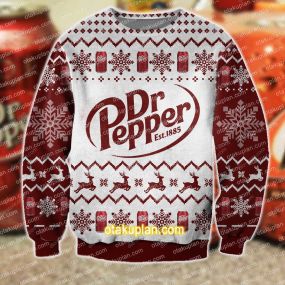 3D Print Knitting Pattern Dr Pepper Ugly Christmas Sweatshirt 1