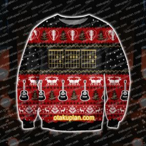 3D Print Knitting Pattern Guitar Ugly Christmas Sweatshirt