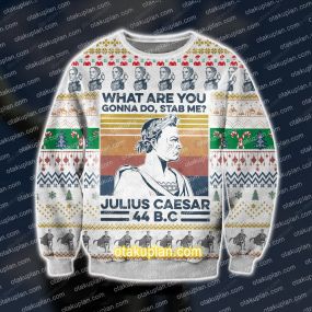 3D Print Knitting Pattern Julius Caesar Ugly Christmas Sweatshirt