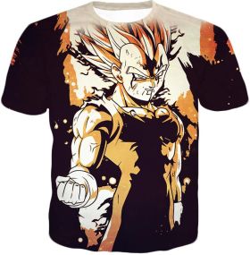 Dragon Ball Super Powerful Majin Vegeta Boosted Super Saiyan 2 Form Cool Anime T-Shirt DBS004