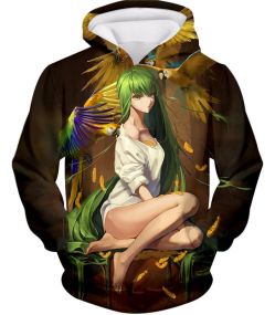 Green Haired Sexy Girl C.C Cool Anime Poster Hoodie CG042
