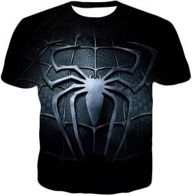 Black Spider Hero Printed Logo T-Shirt VE048