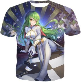 Beautiful Code Geass Green Headed Anime Girl Cool Poster T-Shirt CG049