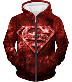 Amazing Superhero Superman Awesome Logo Blazing Promo Zip Up Hoodie SU005