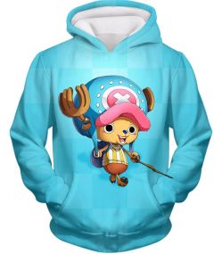 One Piece Cotton Candy Lover Doctor Tony Tony Chopper Cool Blue Hoodie OP057