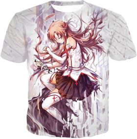 Sword Art Online Extreme Beauty Yuuki Asuna Cool Anime Promo Graphic T-Shirt SAO059