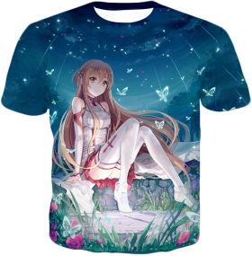 Sword Art Online Very Cute SAO Anime Girl Yuuki Asuna Cool Graphic Promo T-Shirt SAO065