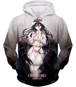 Overlord Overlord White Devil Albedo Cool Promo Anime Grey Hoodie OL007