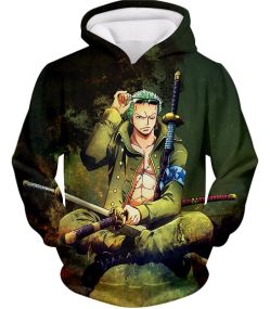 One Piece Cool Straw Hat Pirates First Man Roronoa Zoro Awesome Hoodie OP070