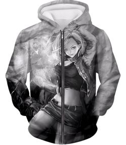 Dragon Ball Super Super Cute Android 18 Amazing Anime Promo Zip Up Hoodie DBS071