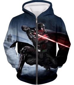 Wars Awesome Animated Darth Vader Action Graphic Zip Up Hoodie SW074