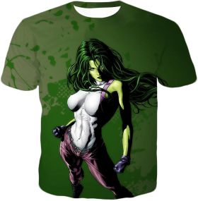 Super Hot She-Hulk Cool Green T-Shirt HU008