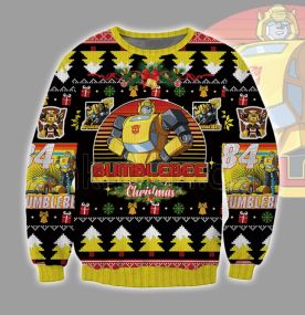84 Bumblebee Transformers 2023 3D Printed Ugly Christmas Sweatshirt