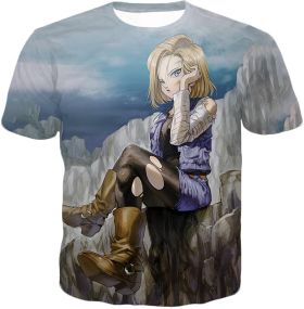 Dragon Ball Super Super Cute Android 18 Awesome Anime Graphic T-Shirt DBS088