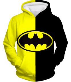 Super Cool Batman Logo Yellow Black Printed Hoodie BM093