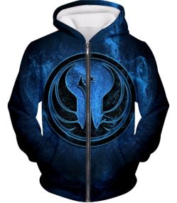 Wars Awesome HD Old Galactic Republic Logo Cool Graphic Zip Up Hoodie SW093