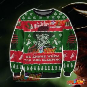 A Nightmare On Elm Street Knitting Pattern 3D Print Ugly Christmas Sweatshirt
