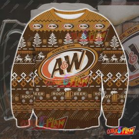 A&W Root Beer Print Ugly Christmas Sweatshirt