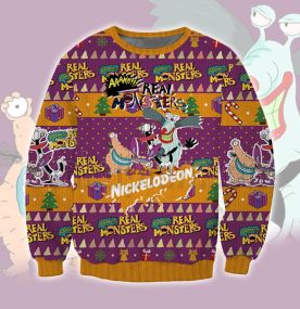 Aaahh Real Monsters Nickelodeon 2023 3D Printed Ugly Christmas Sweatshirt