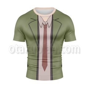 Ace Attorney Itonokogiri Keisuke Green Short Sleeve Compression Shirt