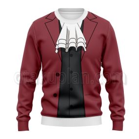 Ace Attorney Mitsurugi Reiji Red Suit Cosplay Sweatshirt