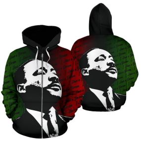 African American Martin Luther King Zip Hoodie