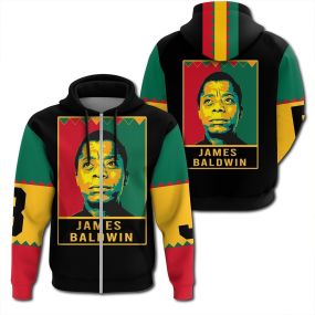 African Hoodie James Baldwin Black History Month Style Zip Hoodie