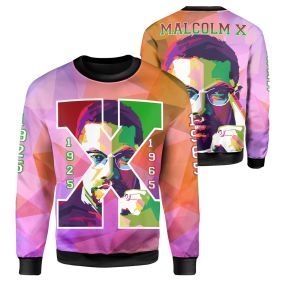 African Sweatshirt African American Malcolm X Crewneck Sweatshirt