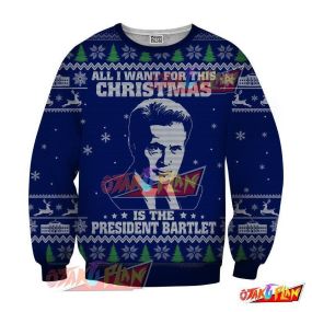 All I Want For This Christmas 3D Print Ugly Christmas Sweatshirt Navy