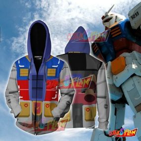 Gundam GN-0000+GNR-010 00 Raiser Hoodie Cosplay Jacket Zip Up
