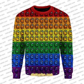 Among Us Gay Pride 3D Print Ugly Christmas Sweatshirt