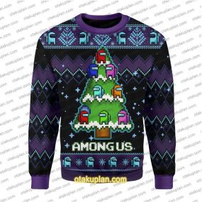 Among Us Tree 3D Print Ugly Christmas Sweatshirt