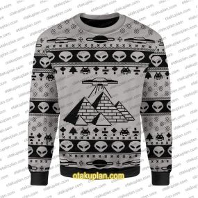 Ancient Alien Pyramid 3D Print Ugly Christmas Sweatshirt