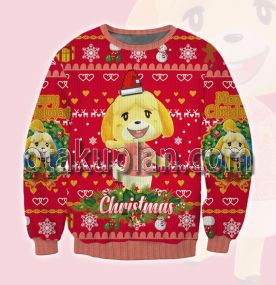 Animal Crossing Lsabelle 3d Printed Ugly Christmas Sweatshirt