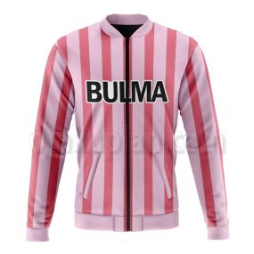 Anime Bulma Pink Stripe Bomber Jacket