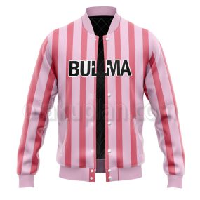 Anime Bulma Pink Stripe Varsity Jacket