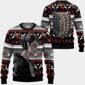 AOT Eren Ugly Christmas Sweater Attack On Titan Hoodie Shirt