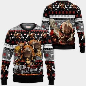 AOT Squad Ugly Christmas Sweater Attack On Titan Hoodie Shirt