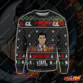 Archer Danger Zone 3D Print Ugly Christmas Sweatshirt