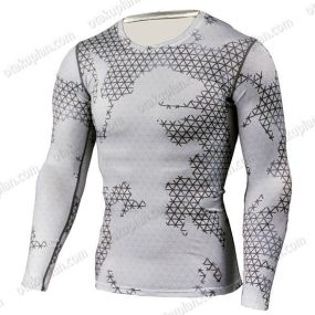 Army Camouflage White Long Sleeve Compression Shirts