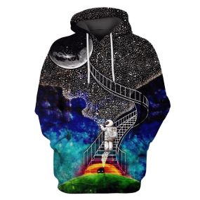 Astronaut Climbing The Ladder To The Moon Hoodies