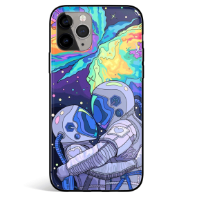 Astronaut Couple Tempered Glass iPhone Case