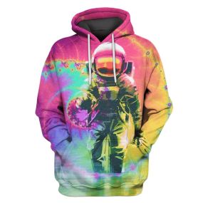 Astronaut In Colorful Galaxy Hoodies