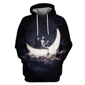 Astronaut Rowing A Moon Boat In Space Hoodies